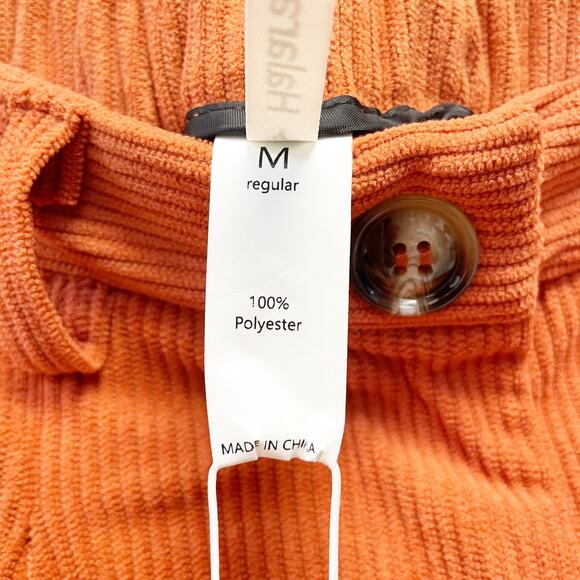 Halara Women's Orange Mid Rise Button Zipper Multiple Pockets Corduroy Joggers M - Picture 4 of 4